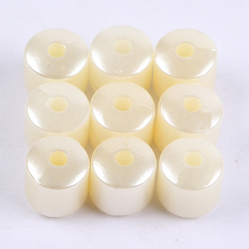 abs straight-hole pearl cylindrical loose beads wholesale factory direct sales diy necklace earrings handcrafted bead accessories materials undefined