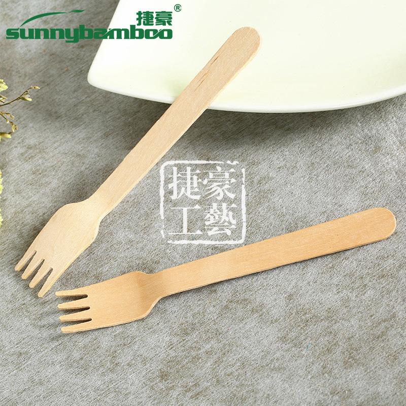 Wholesale of disposable wooden knives, forks and spoons in natural wood color, multi-purpose fruit and food disposable tableware, table forks and household wooden forks Specification image