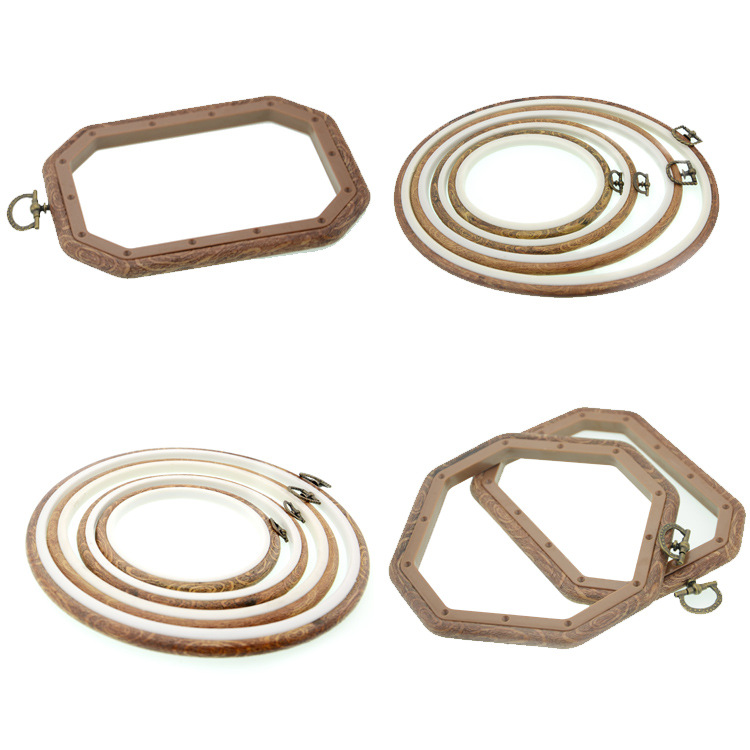 JP多种型号ABS塑料仿木绣花绷 十字绣绷 装修展示画绷