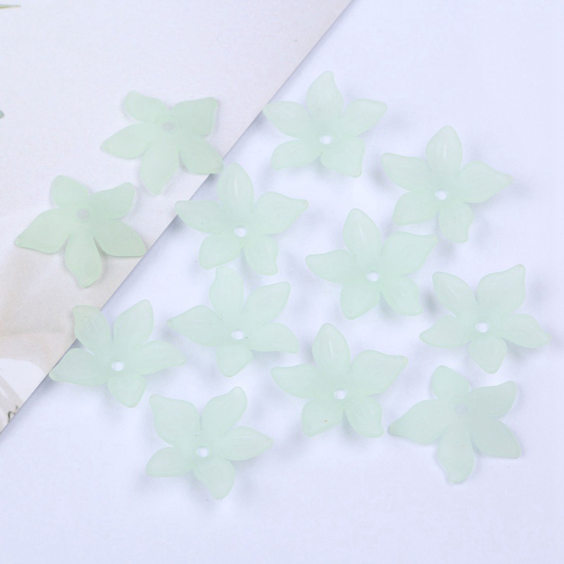 Factory direct sales of 22mm mid-hole five-petal flower Korean-style bride headwear flower acrylic scattered beads ancient-style hairpin accessories undefined