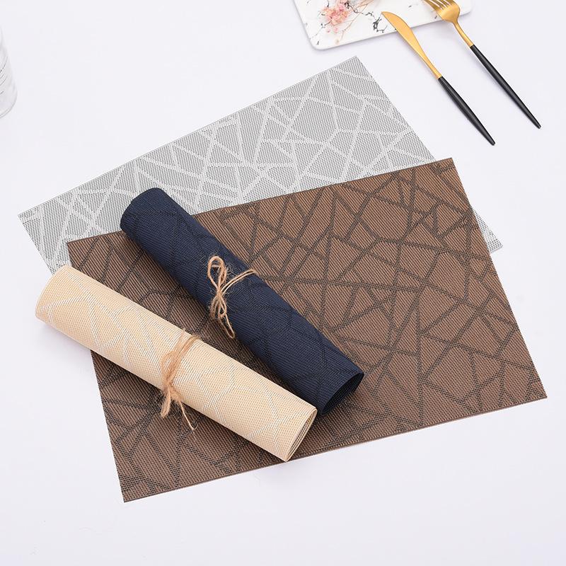 厂家批发编织西餐垫 欧式特斯林PVC餐垫外贸热销餐厅防滑隔热杯垫