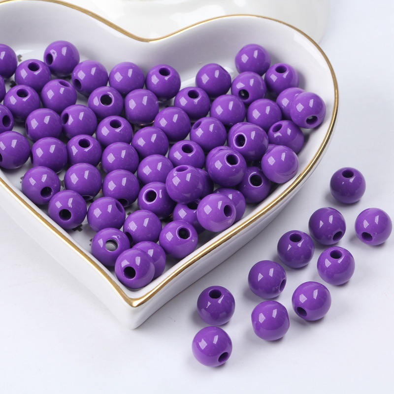 Wholesale of 10mm large-hole acrylic beads, diy jewelry accessories, creative handcrafted beading materials undefined