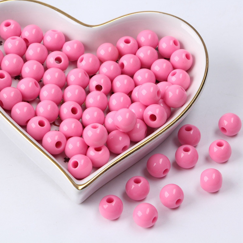 Wholesale of 10mm large-hole acrylic beads, diy jewelry accessories, creative handcrafted beading materials undefined