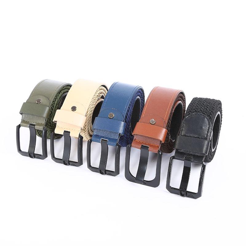 2023 New style elastic woven belt, multi-color retro buckle elastic belt, suitable for both men and women, factory wholesale Specification image
