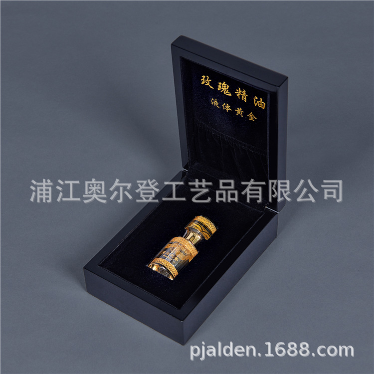 Customized gold and silver embossed processed wooden boxes, rose essential oil crystal bottle wooden boxes, ginseng packaging custom gift wooden boxes wholesale
