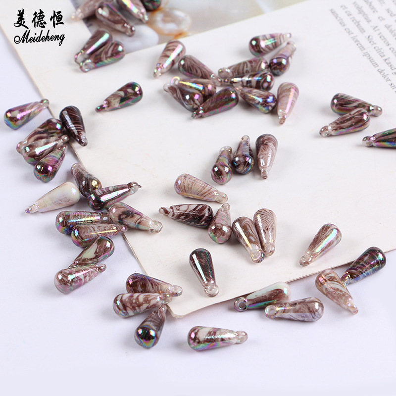 diy pendant acrylic beads wholesale, water-drop-shaped hanging hole beads jewelry, handcrafted bead stringing accessories, loose beads
