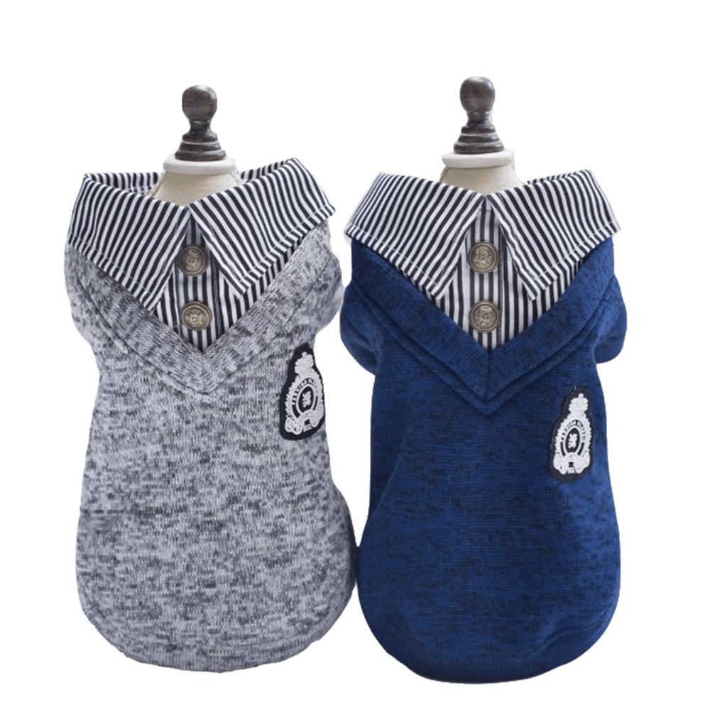 Pet supplies, pet clothing manufacturer wholesale spring and autumn Korean-style lapel two-leg hoodies, fleece hoodies, dog clothes Item Picture