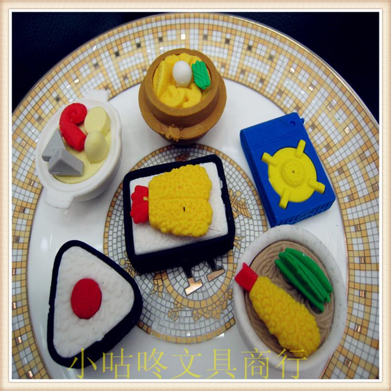 小咕咚餐具用品刀叉系列3D仿真可拆卸吸卡橡皮擦套装学生奖品批发