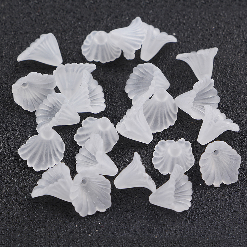 Yiwu Meideheng frosted colored trumpet flower ancient-style hairpin Plastic Handmade DIY accessory 10x12mm undefined