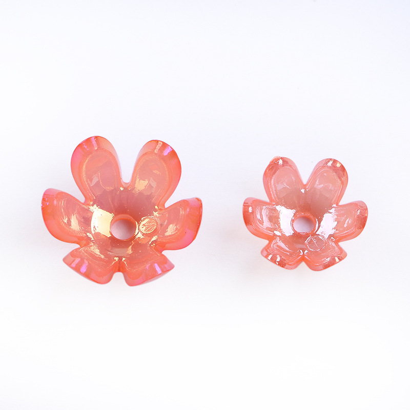 Direct sales from the manufacturer of medium-sized and small-sized acrylic six-prong flower-shaped beads, diy handcrafted beads, and glossy flower support beads undefined