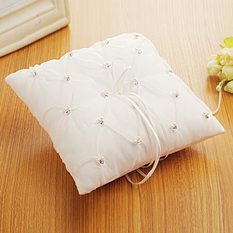 欧美新款蝴蝶结戒枕 新娘婚礼方形水钻戒指托婚礼婚庆用品批发产品图