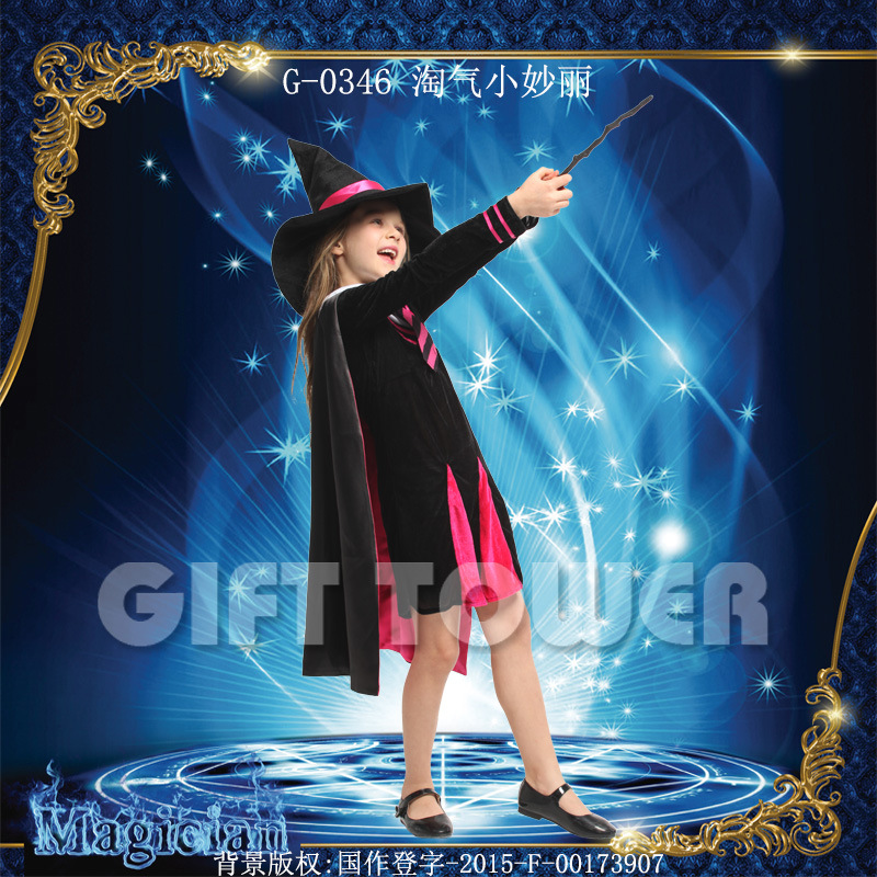 Halloween costume Magic Witch Costume G-0346 Naughty Little Hermione Girl Dress Pengpeng Role-playing Costume Application Scenario