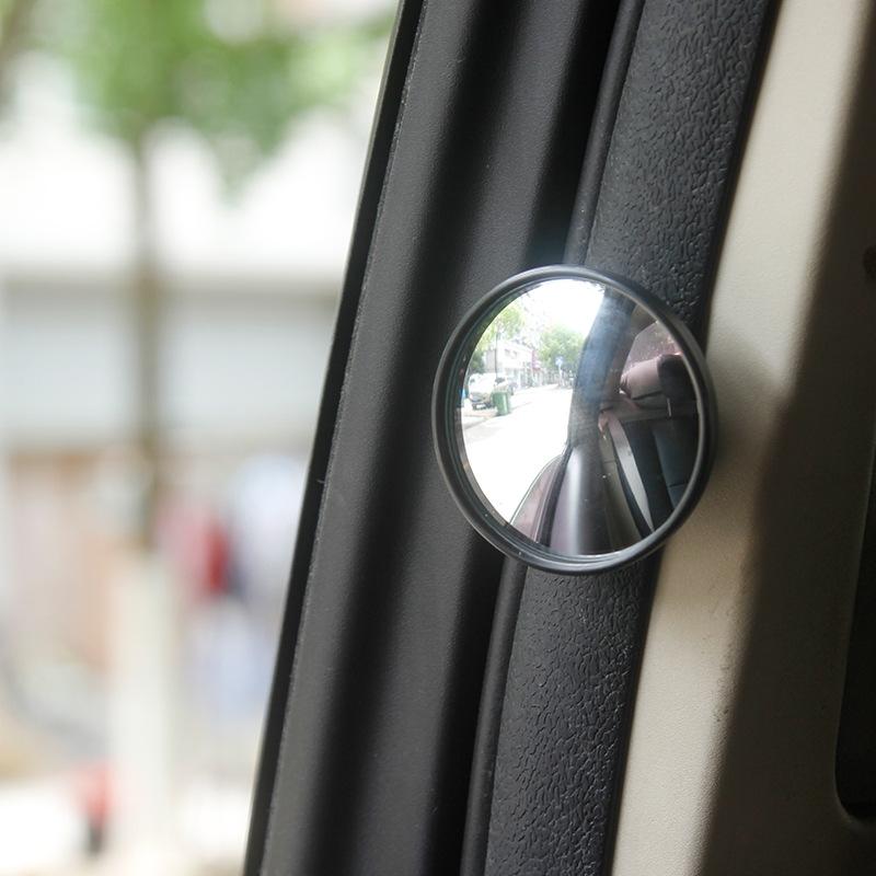 车内后排开门观察二排后视镜 1对装360度可调角度盲点镜小圆镜详情图3