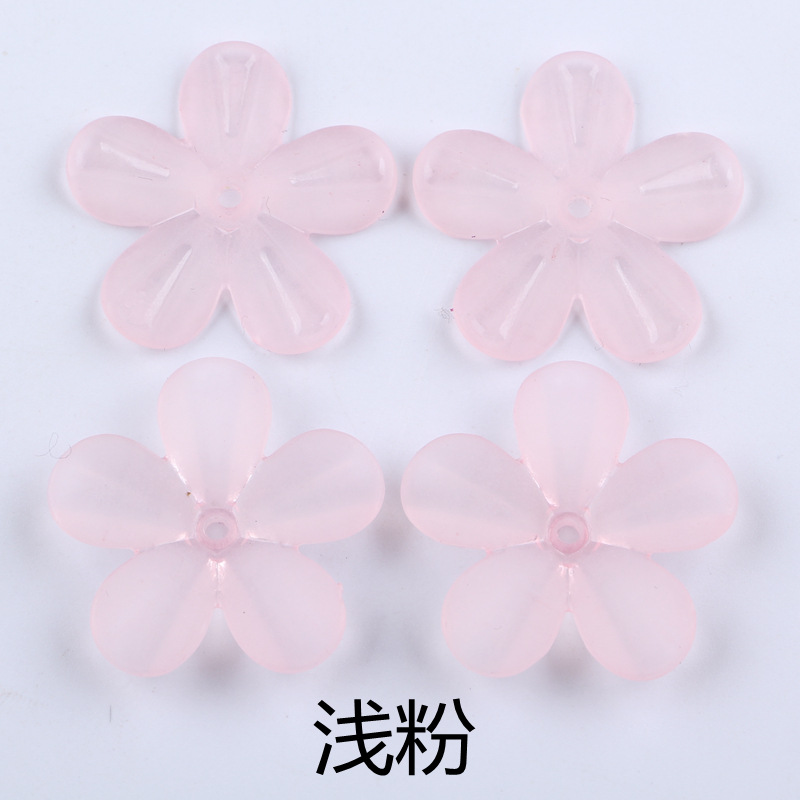 Factory direct sales of 30mm frosted transparent acrylic five-petal flower beads diy ancient-style hair accessory materials wholesale undefined
