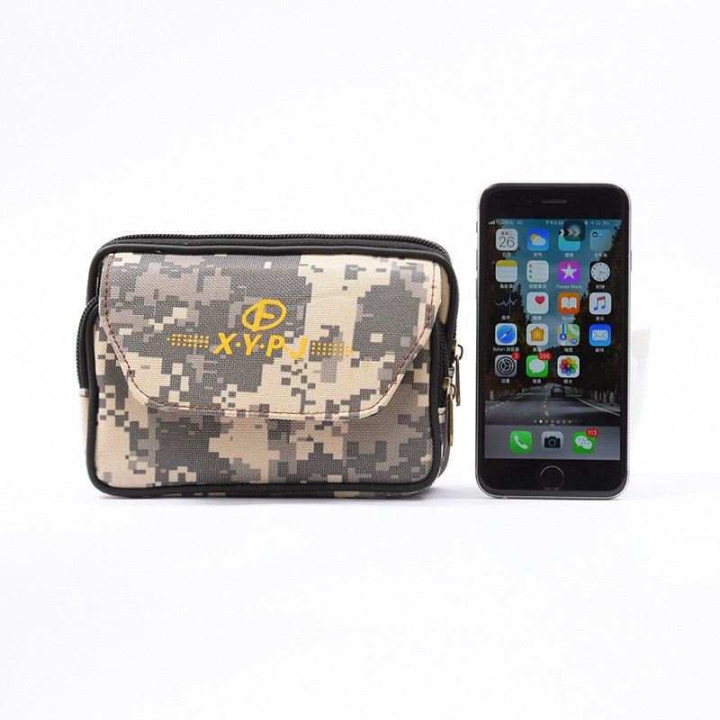 Manufacturers Wholesale Men's Mobile Phone Bag Casual Wear Belt Fanny Pack Mobile Phone Bag Multi-Functional Horizontal Waist Pack Wholesale Item Picture