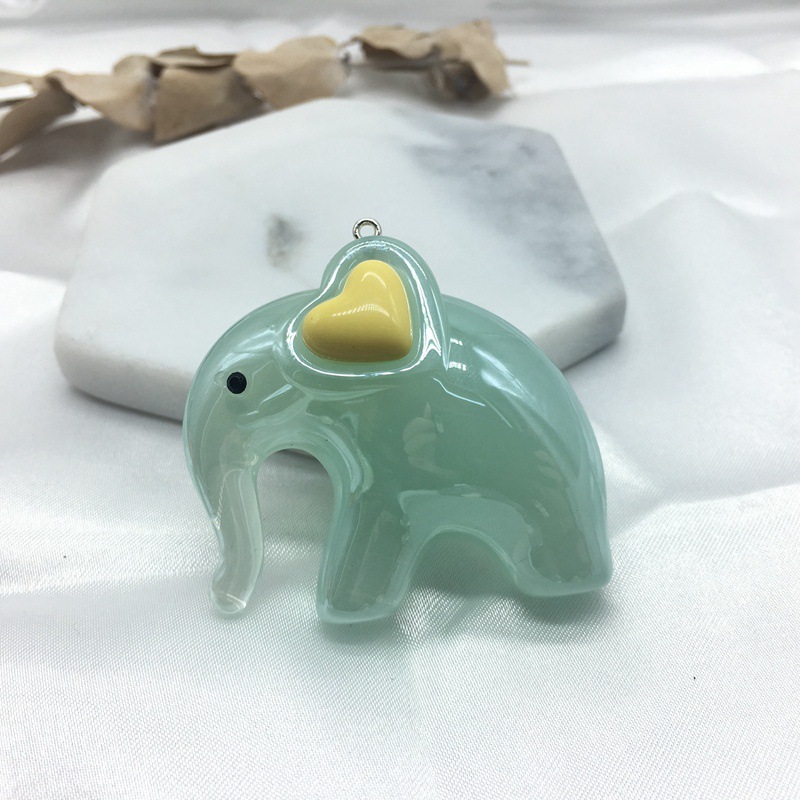 亚克力羊眼挂件高端果冻光泽漆亮油实色仿陶瓷可爱大象钥匙圈配件详情图14