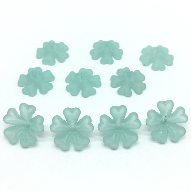 Ancient-style palace flower hairpins, lotus leaf flower acrylic frosted heart-shaped flower trays, bride's headwear, five-leaf flower hair accessories undefined