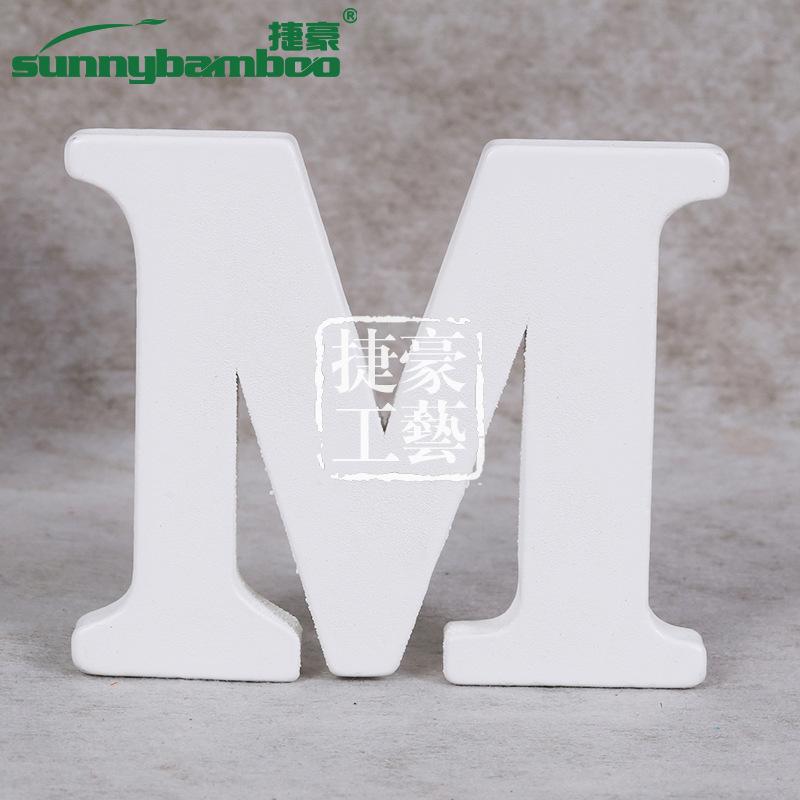 DIY English letter and number decorative self-adhesive accessories for educational toys made of solid wood with white paint, wholesale details Picture