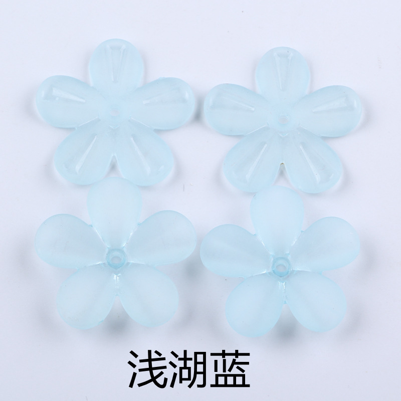Factory direct sales of 30mm frosted transparent acrylic five-petal flower beads diy ancient-style hair accessory materials wholesale undefined