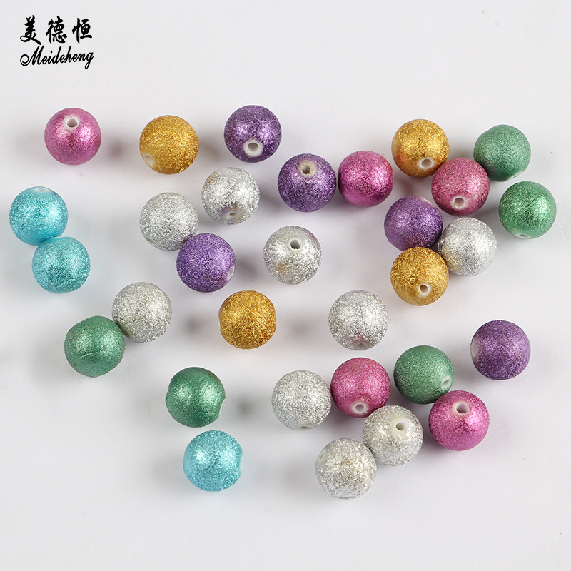 Straight-hole acrylic loose beads 12mm crepe beads diy handcrafted beaded jewelry material, wholesale of bracelet earrings accessories