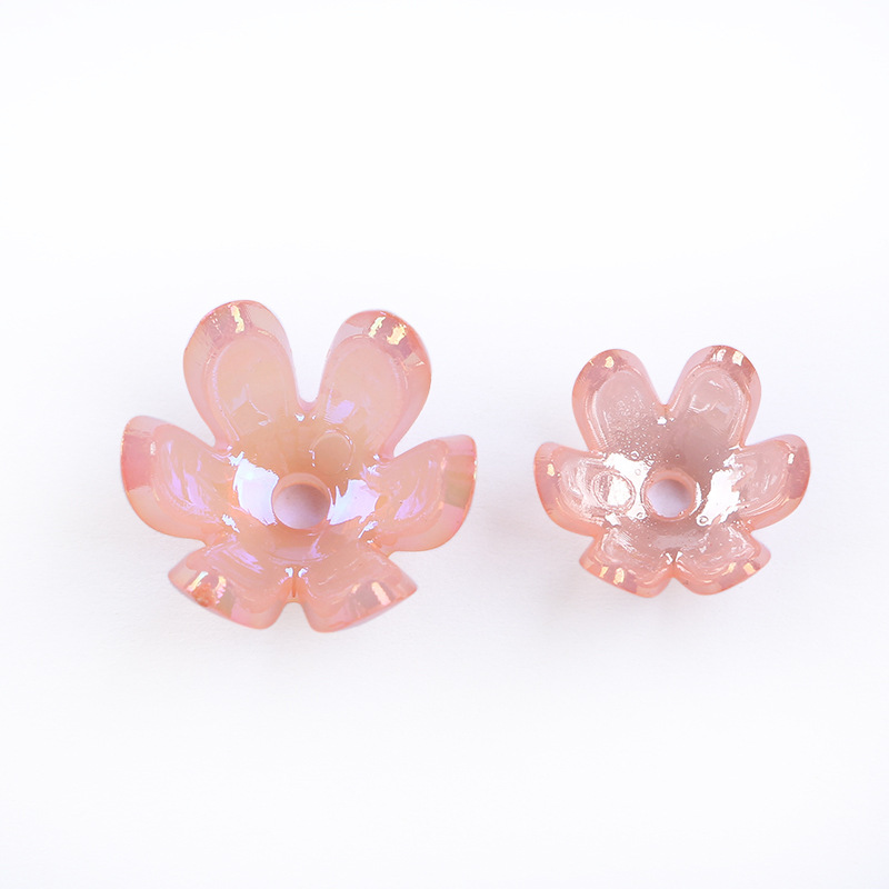 Direct sales from the manufacturer of medium-sized and small-sized acrylic six-prong flower-shaped beads, diy handcrafted beads, and glossy flower support beads undefined