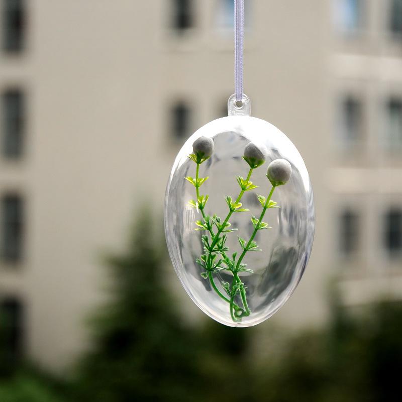 食品级高透明圣诞球空心蛋型塑料球半开礼品喜糖盒装饰创意吊球细节图