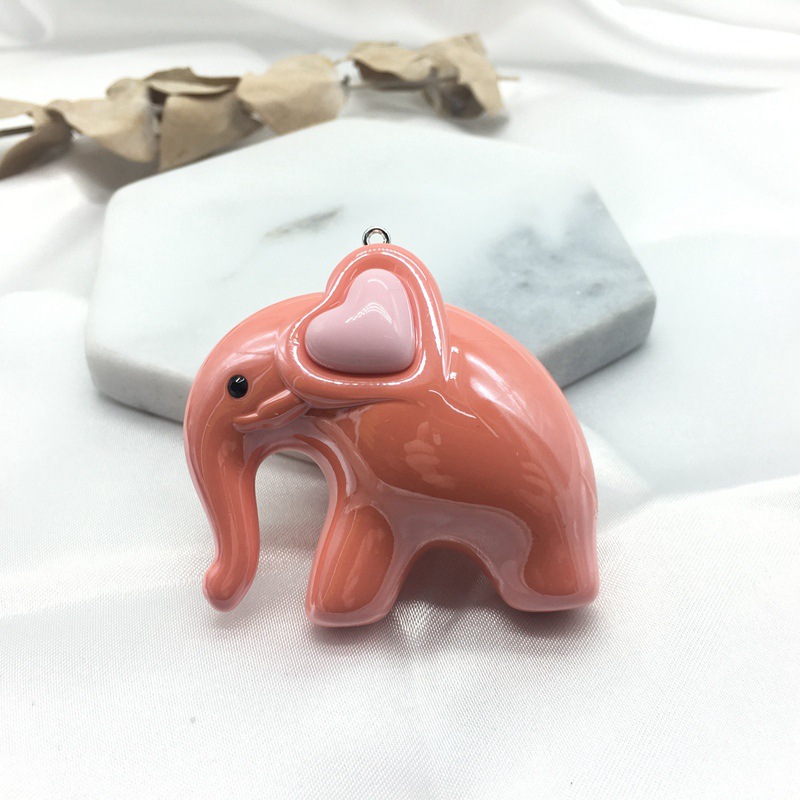 亚克力羊眼挂件高端果冻光泽漆亮油实色仿陶瓷可爱大象钥匙圈配件详情图13