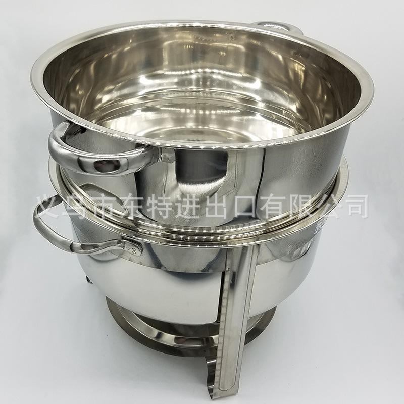 Factory direct sales of stainless steel dining stoves, straight-leg double-layer alcohol stoves, hotel and restaurant buffet stoves, hanging lid dining stoves Specification image