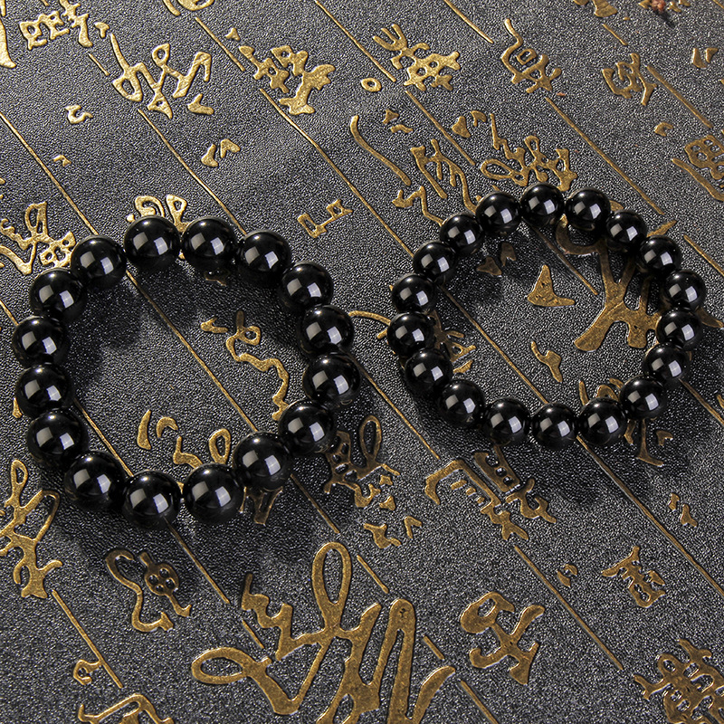 Factory direct sales of retro natural obsidian bracelets, 10*12MM natural black crystal men's and women's bracelets wholesale Application Scenario