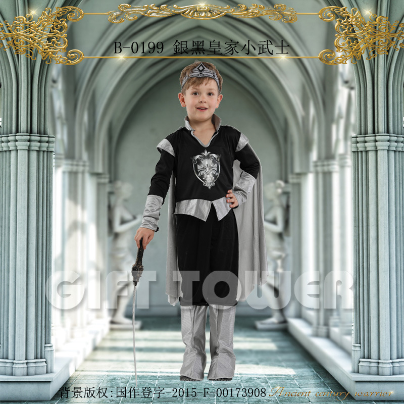 Carnival Costume stage Performance Costume B-0199 Silver and black Royal Xiaowu role-playing costume cosplay boy