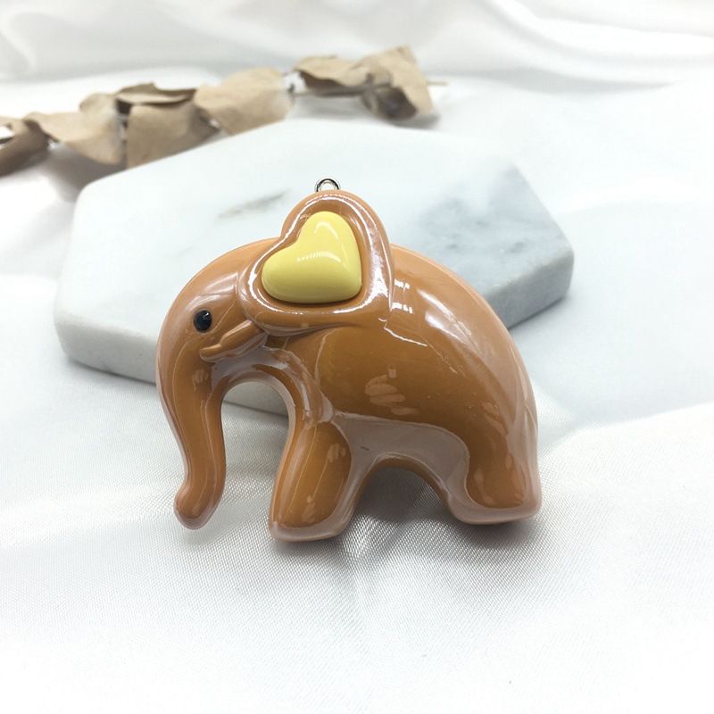 亚克力羊眼挂件高端果冻光泽漆亮油实色仿陶瓷可爱大象钥匙圈配件详情图7