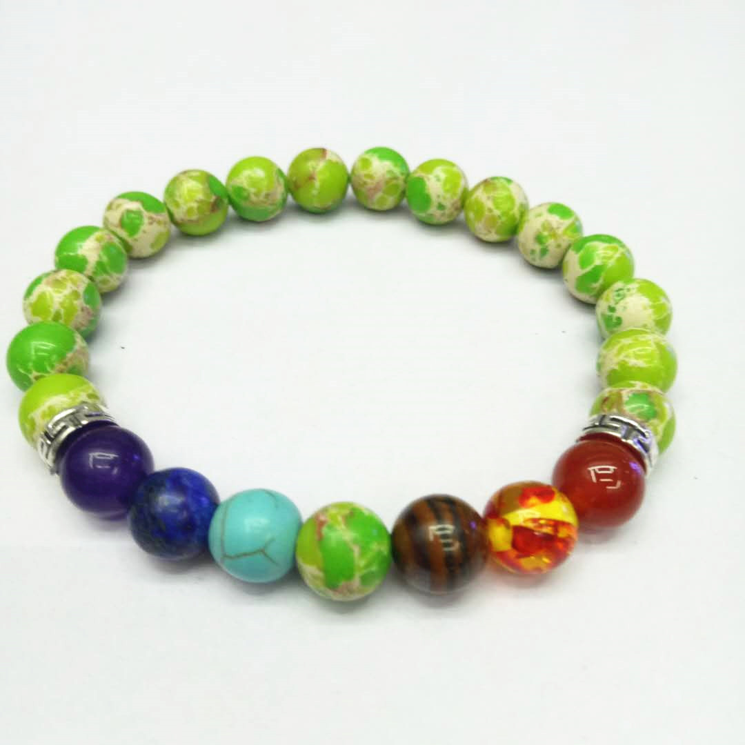 Factory direct sales of Seven Chakra King Stone Bracelet, yoga energy bracelet, Natural stone combination bracelet, a bestseller in Europe and America undefined