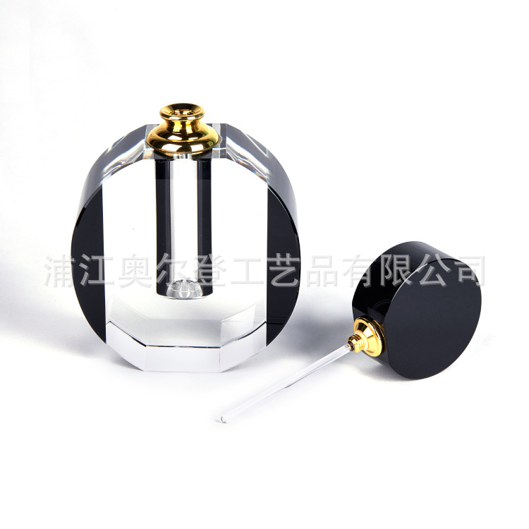 浦江水晶K9黑色圆形20ml阿拉伯中东香薰精油瓶批发男士香水瓶定制产品图