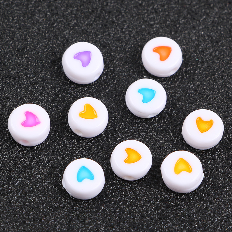 Acrylic fluorescent heart-shaped beads are selling well on Instagram. Wholesale of slime fillers and colorful heart-shaped letter blocks undefined