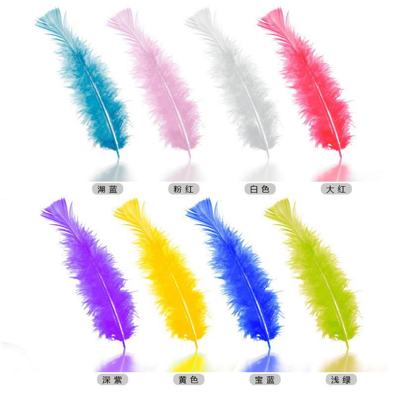 Factory direct supply of colorful Turkey feathers, pointed-tail down and feathers, handcrafted DIY Christmas ball decorations wholesale details Picture