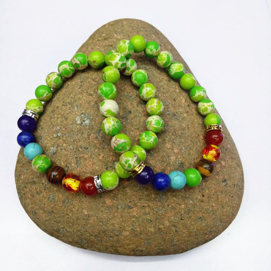 Factory direct sales of Seven Chakra King Stone Bracelet, yoga energy bracelet, Natural stone combination bracelet, a bestseller in Europe and America Specification image