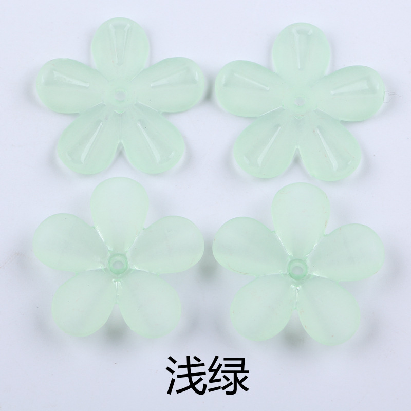 Factory direct sales of 30mm frosted transparent acrylic five-petal flower beads diy ancient-style hair accessory materials wholesale undefined