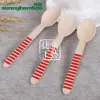 Cute and small, colorful disposable tableware, outdoor portable disposable spoons, wooden spoons, high-quality colored spoons wholesale details Picture