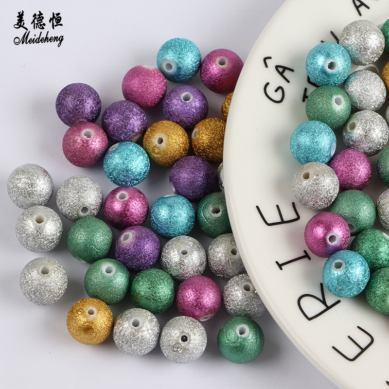 Straight-hole acrylic loose beads 12mm crepe beads diy handcrafted beaded jewelry material, wholesale of bracelet earrings accessories Specification image