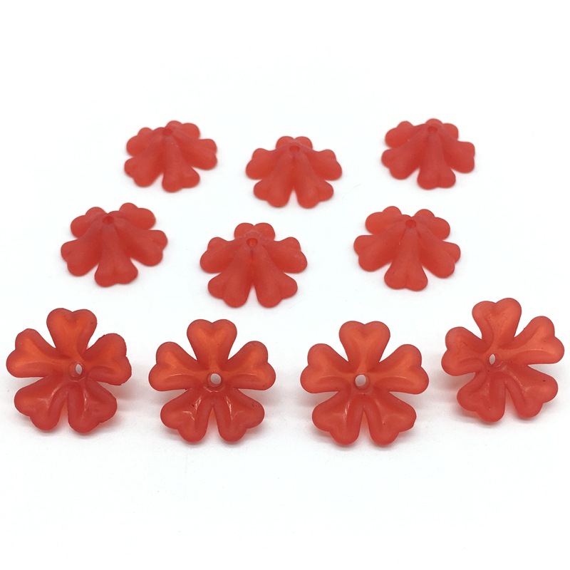 Ancient-style palace flower hairpins, lotus leaf flower acrylic frosted heart-shaped flower trays, bride's headwear, five-leaf flower hair accessories undefined
