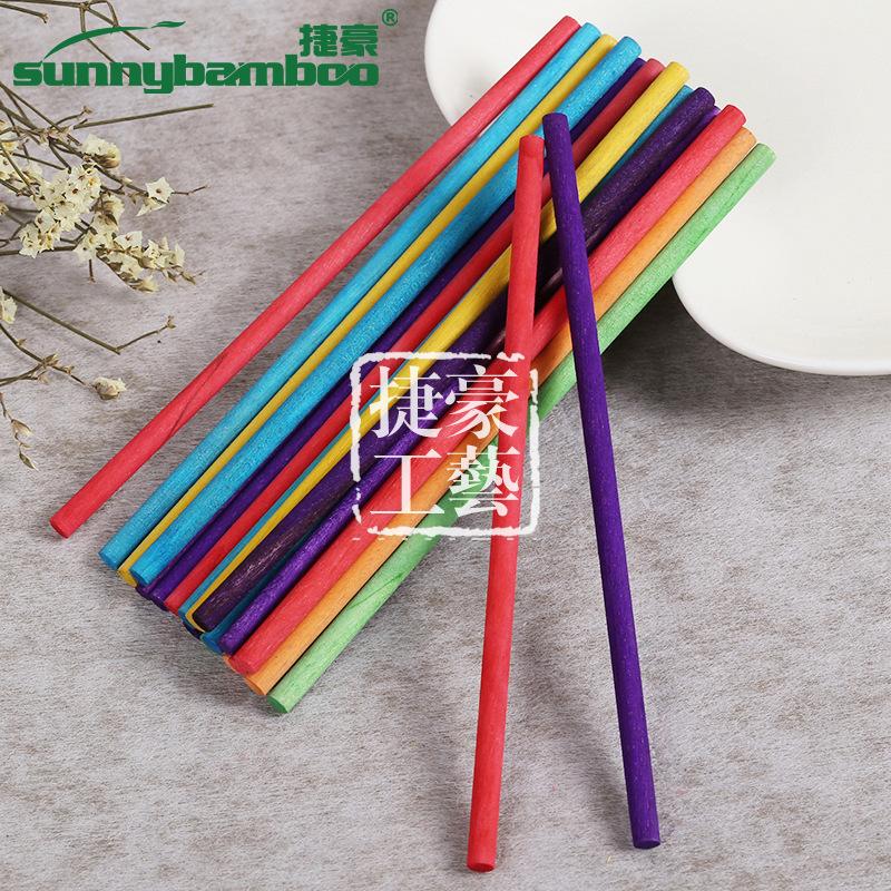 捷豪工艺原木木棒指甲美容签推平棒贴纸推平器彩色实木美甲清洁棒细节图