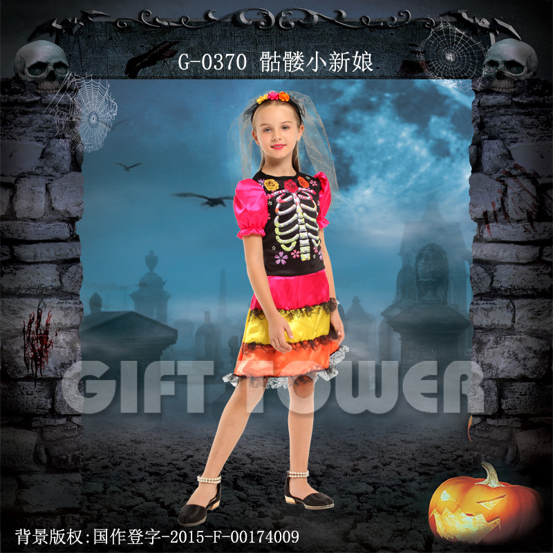 Halloween Costume G-0370 Skull Little Bride cosplay Costume Children's Character costume