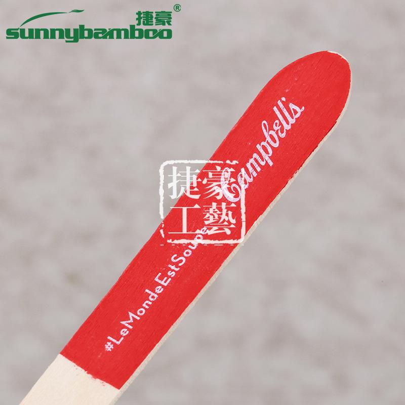 Handmade mixed-color disposable wooden spoons, cute custom-made disposable tableware, wholesale of outdoor travel wooden spoons Item Picture