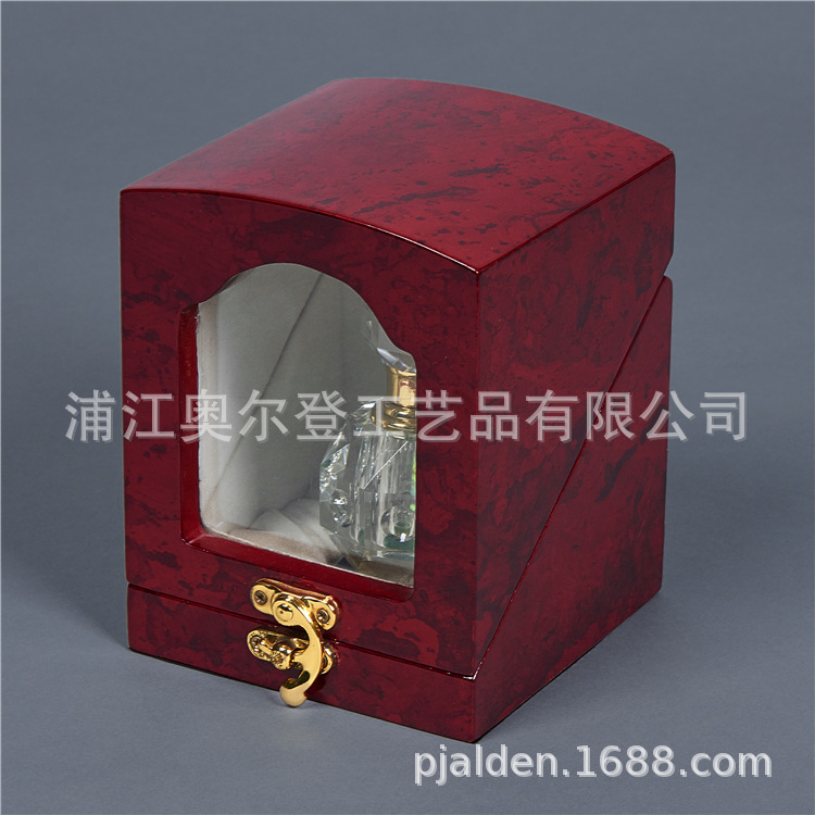 zakka essential oil wooden box, transparent glass wooden box, display wooden box processing and customization, baked paint square packaging box customization details Picture