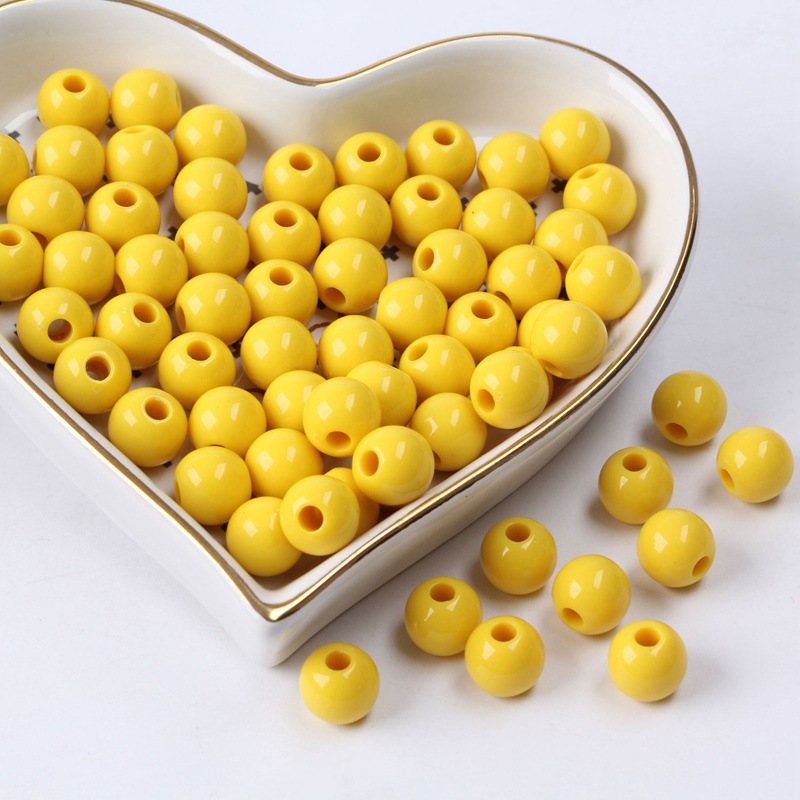 Wholesale of 10mm large-hole acrylic beads, diy jewelry accessories, creative handcrafted beading materials undefined