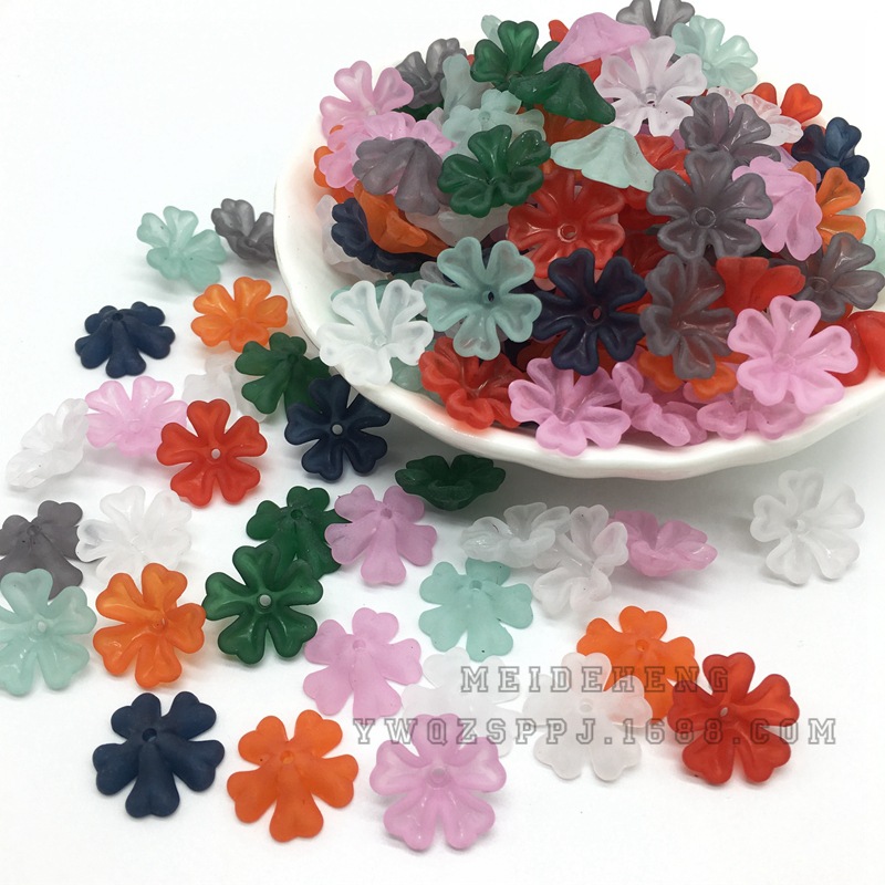 Ancient-style palace flower hairpins, lotus leaf flower acrylic frosted heart-shaped flower trays, bride's headwear, five-leaf flower hair accessories undefined