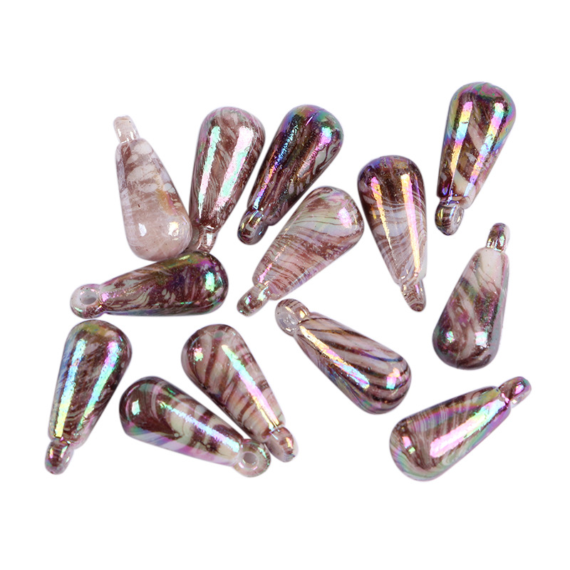 diy pendant acrylic beads wholesale, water-drop-shaped hanging hole beads jewelry, handcrafted bead stringing accessories, loose beads Item Picture