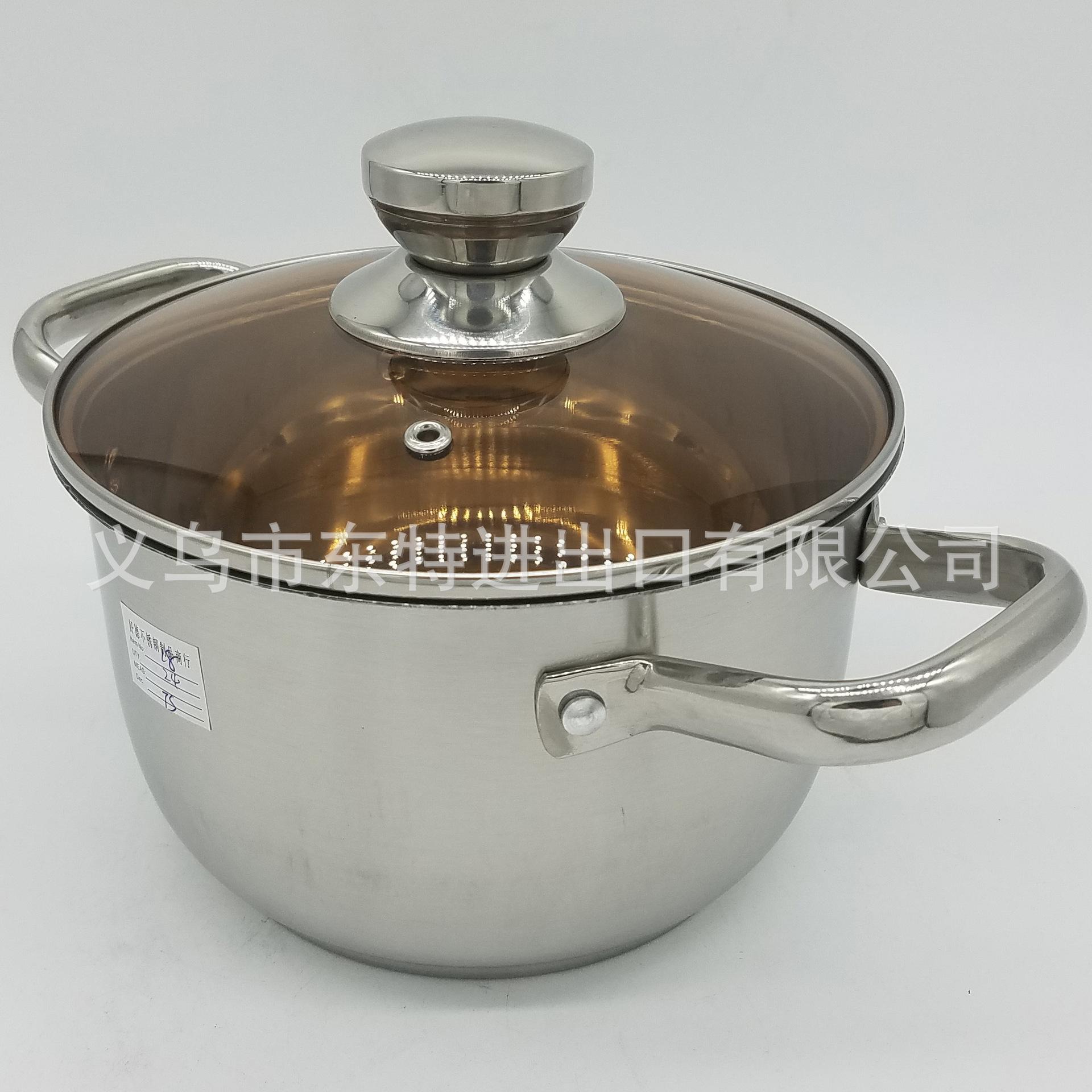 Factory direct sales of stainless steel soup pot, composite steel double-handled soup pot, household multi-purpose soup pot, tea-colored lid and double-bottom pot Application Scenario