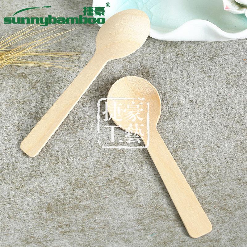 Wooden handcrafted round-head disposable knives, forks and spoons, disposable tableware for restaurants, convenient and fast. Wholesale from wooden spoon manufacturers Specification image