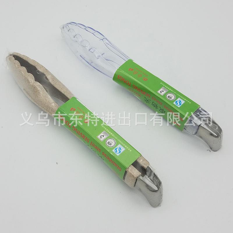 Factory direct sales of plastic transparent food tongs, buffet tongs, bread and pastry tongs, baking supplies, salad and vegetable tongs details Picture